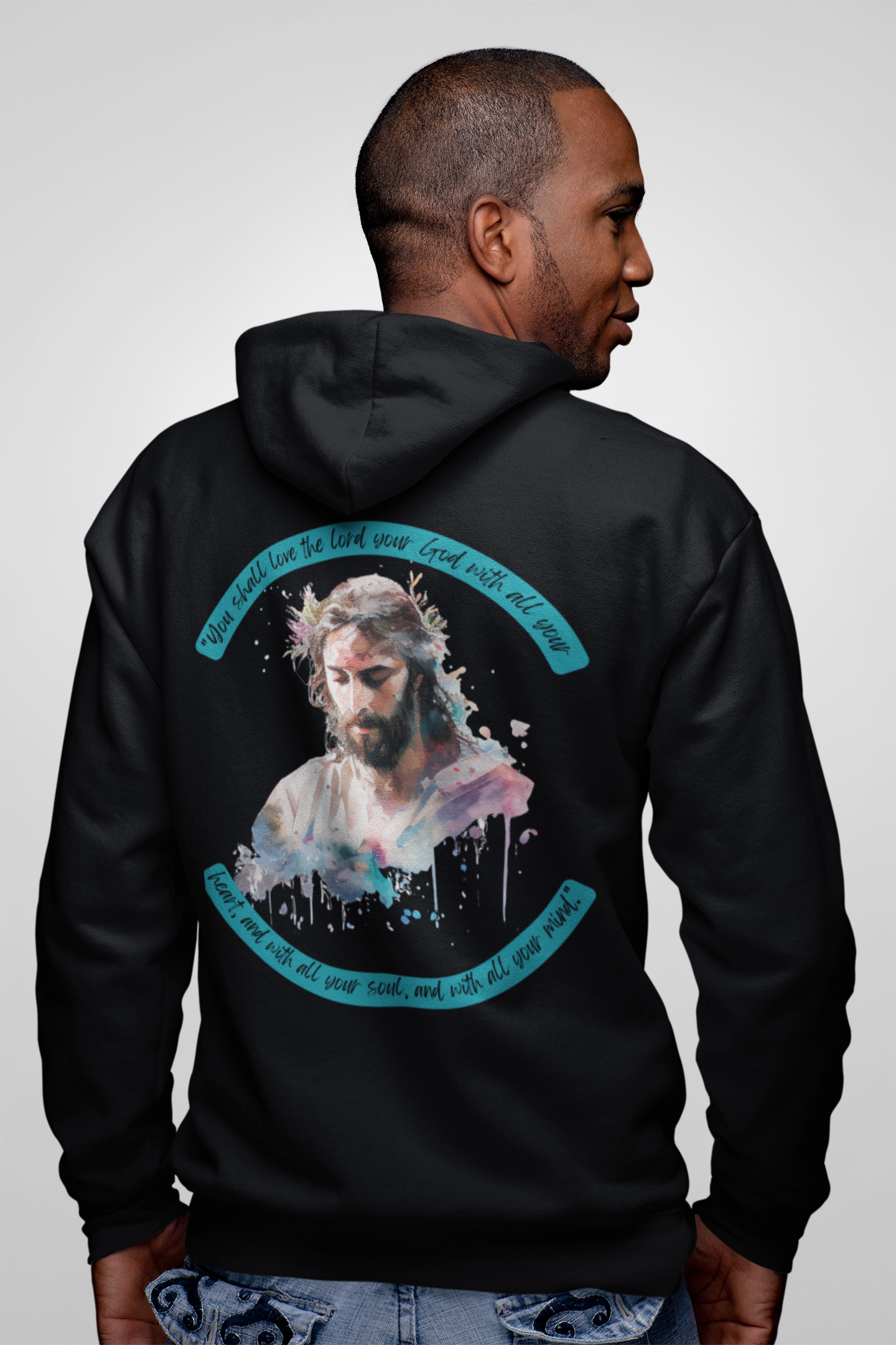 "Love The Lord Your God..." 80% Cotton 20% Polyester Long-Sleeve Hoodie