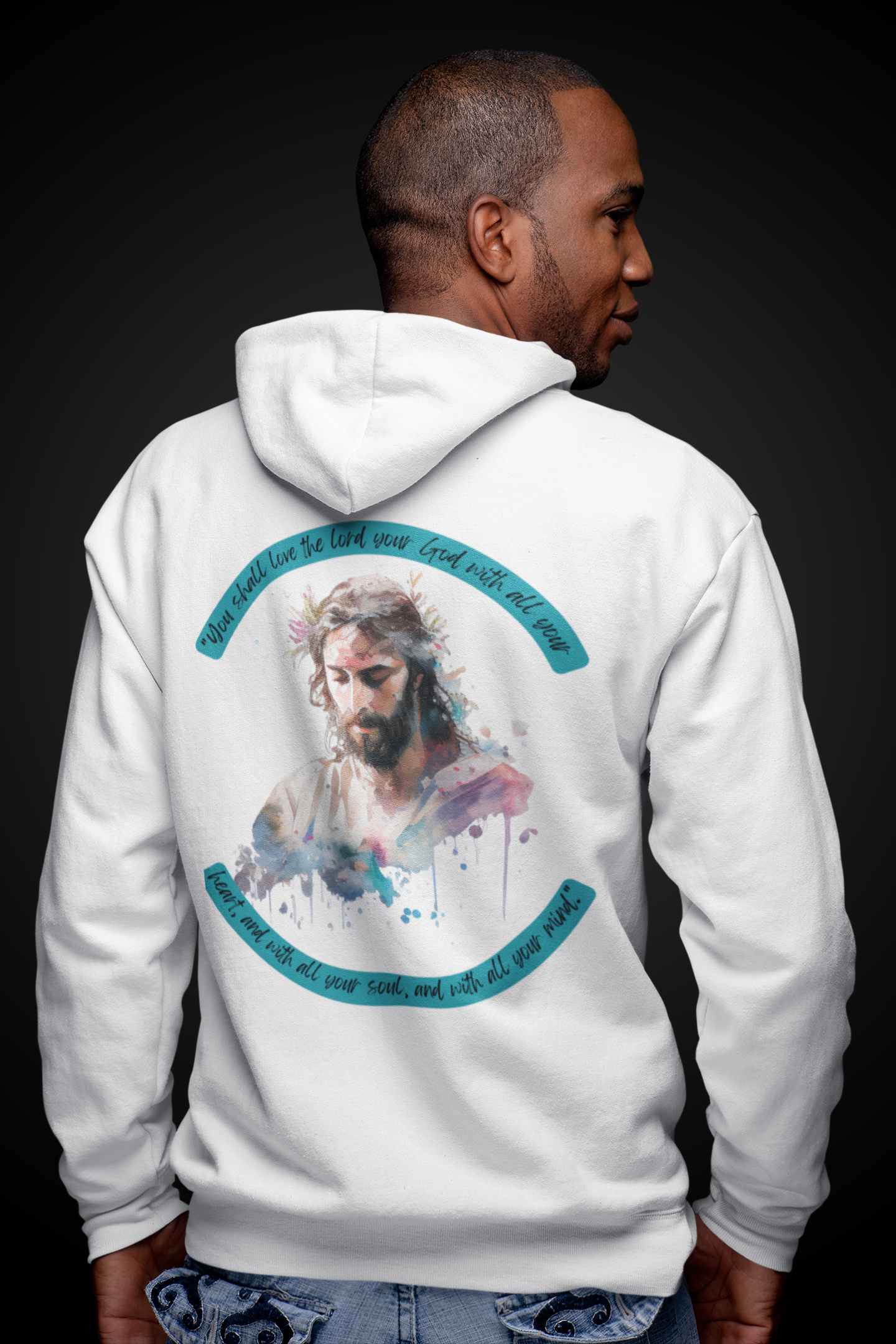 "Love The Lord Your God..." 80% Cotton 20% Polyester Long-Sleeve Hoodie