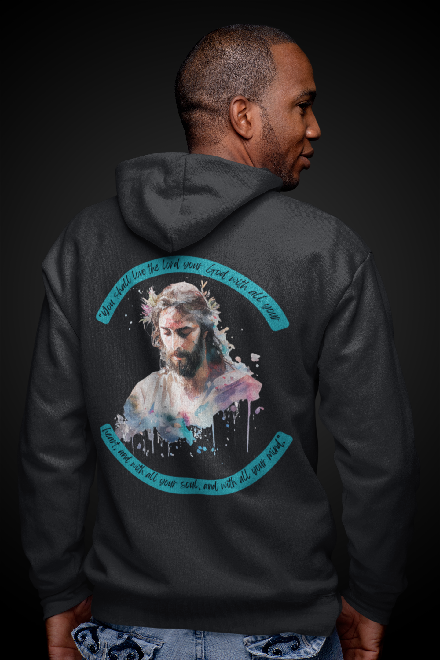 "Love The Lord Your God..." 80% Cotton 20% Polyester Long-Sleeve Hoodie